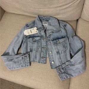 Zara crop denim jacket